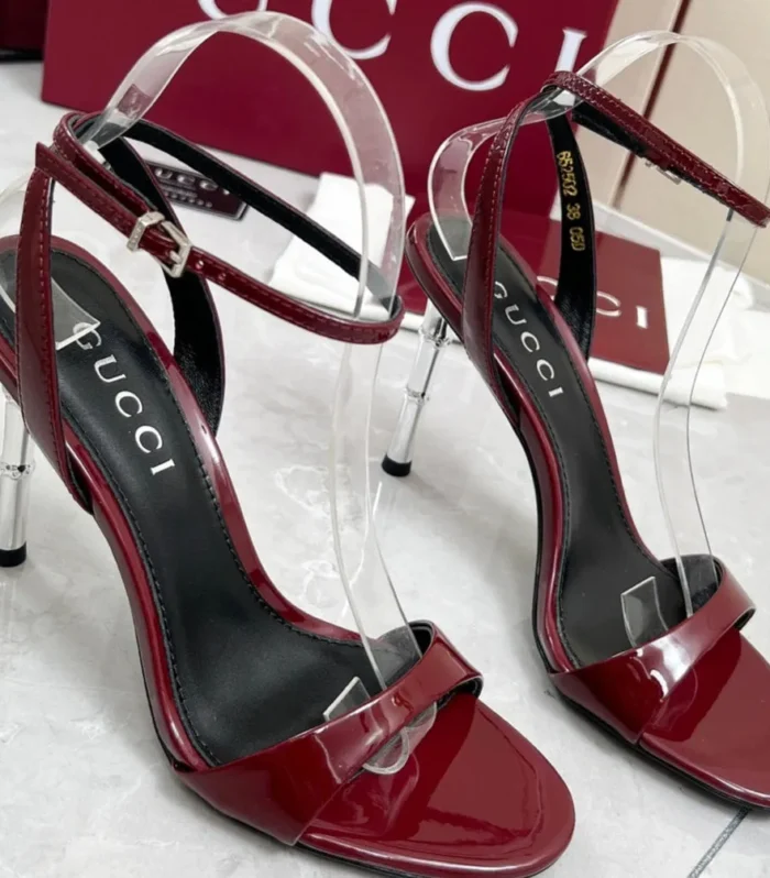 GC 25 Heeled 95mm Sandals Red Patent Leather 293859
