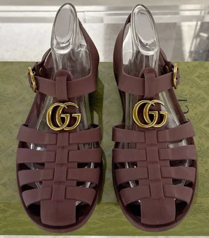 GC 25 Gold Double G Sandal bordeaux Rubber 292434