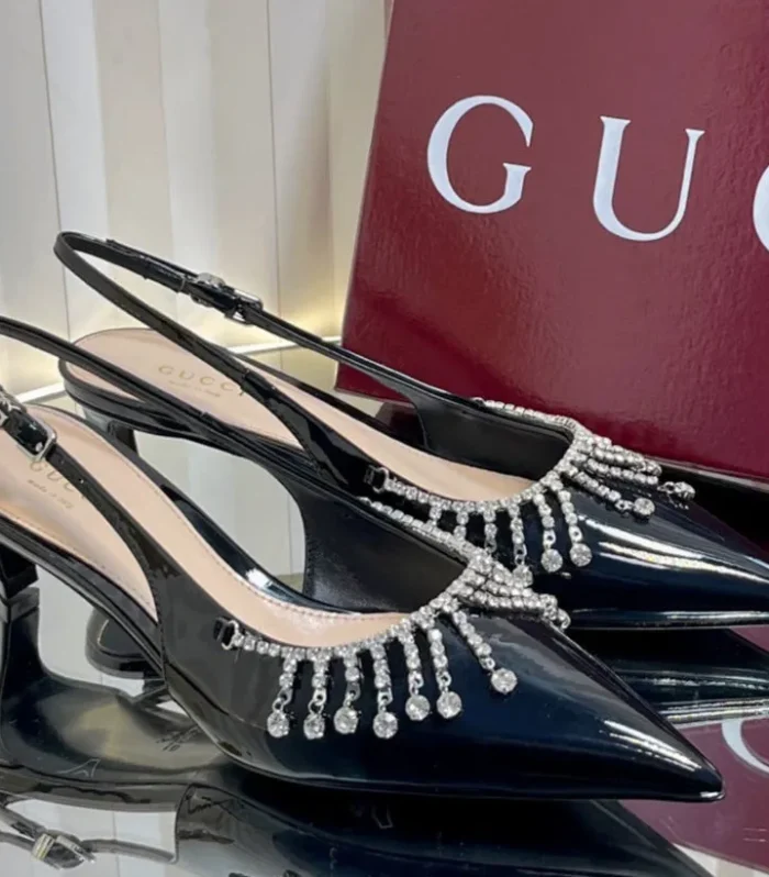 GC 25 Embellished Slingback Black Patent Leather 294628