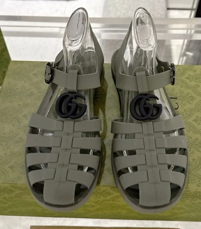 GC 25 Black Double G Sandal Dark Green Rubber 292428