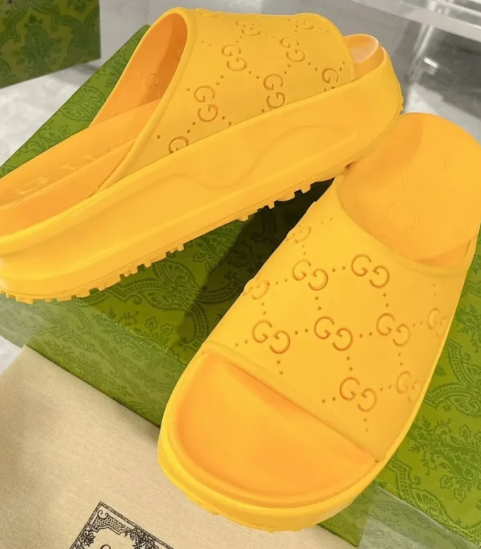 GC 25 50mm Monogram Slide Sandal Yellow Cowhide 292391