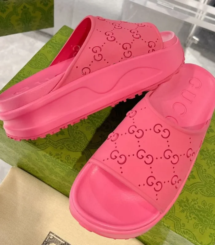 GC 25 50mm Monogram Slide Sandal Pink Cowhide 292396