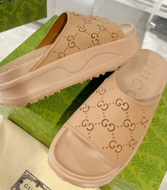 GC 25 50mm Monogram Slide Sandal Brown Cowhide 292395