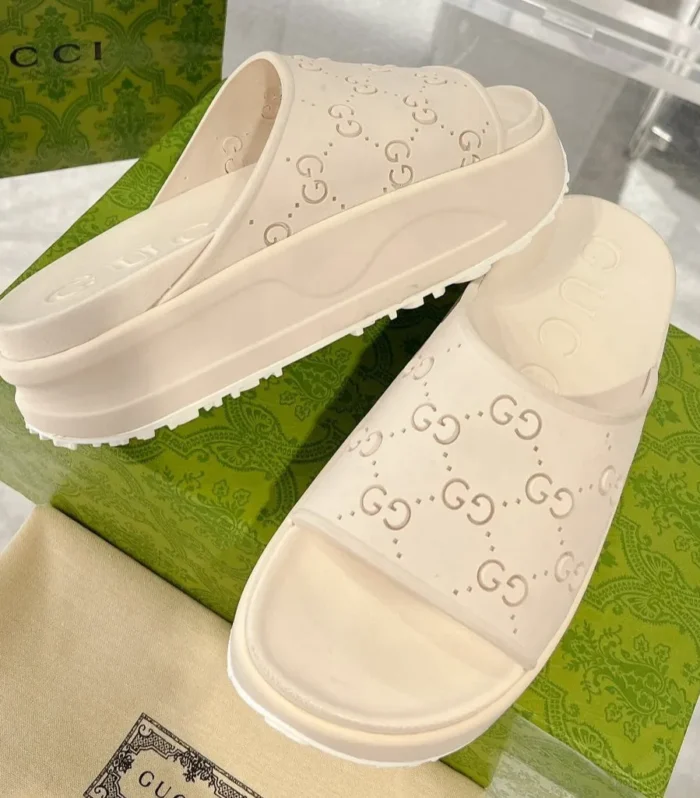 GC 25 50mm Monogram Slide Sandal Beige Cowhide 292393