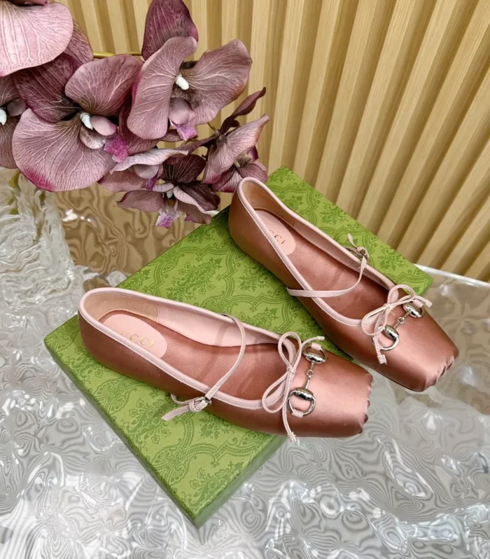 BALLET FLAT IN CORAL PINK SILK