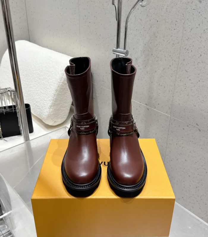 Chain Buckle Ankle Boots