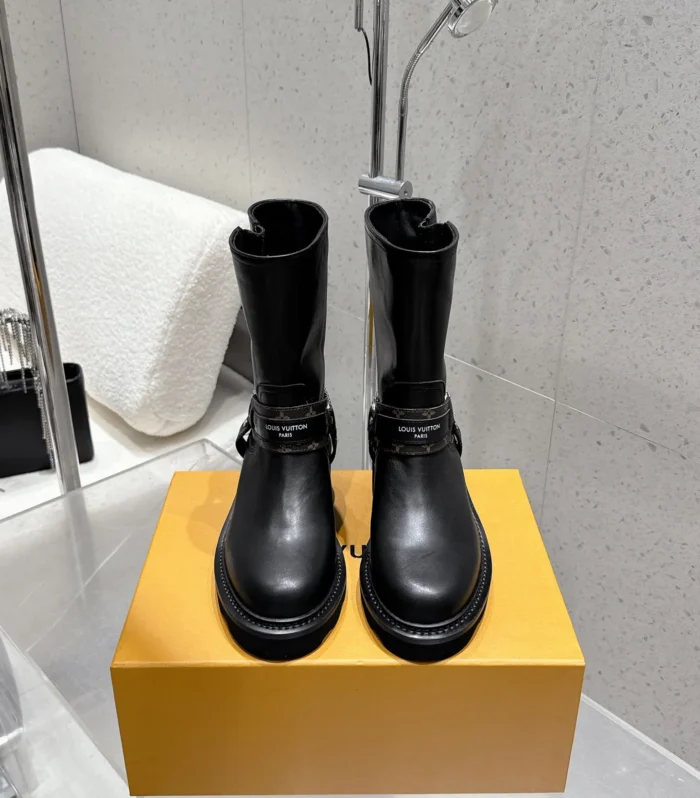 Chain Buckle Ankle Boots
