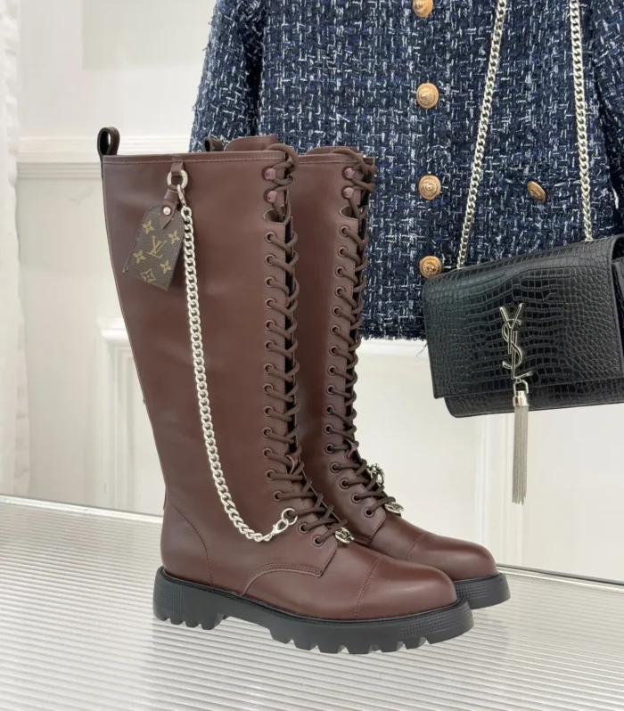 Chain-Strap Platform Boots
