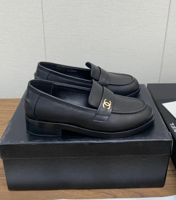 CC Loafers 25mm Black Plain Lambskin