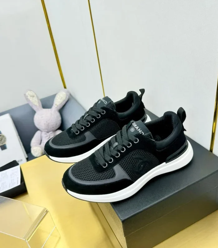 CC LEISURE SNEAKER BLACK VELVET MIX BREATHABLE MESH
