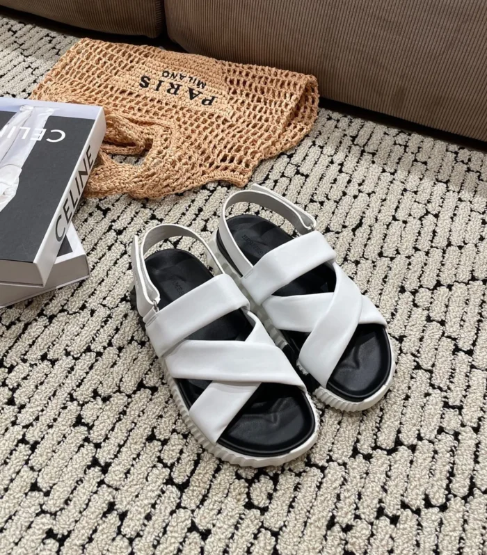 ELECTRIC SANDAL BLACK MIX WHITE CALFSKIN