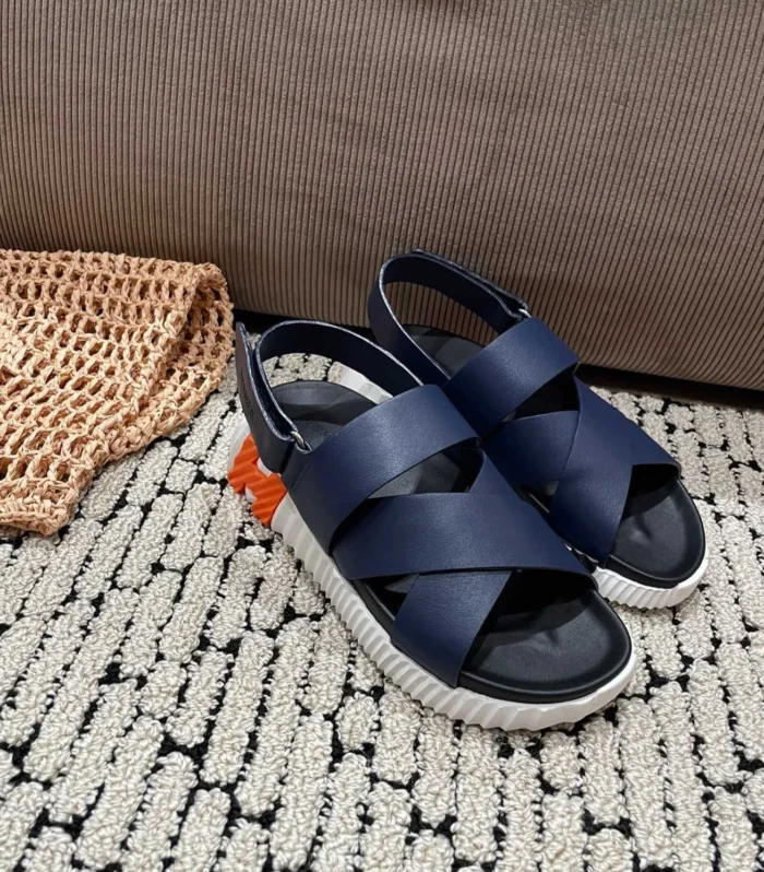 ELECTRIC SANDAL BLACK MIX NAVY CALFSKIN