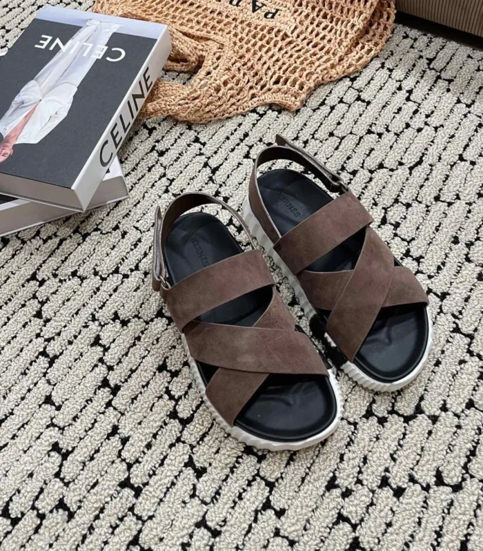 ELECTRIC SANDAL BLACK MIX BROWN SUEDE