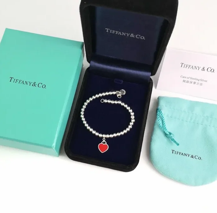 Blue Heart Beaded Bracelet
