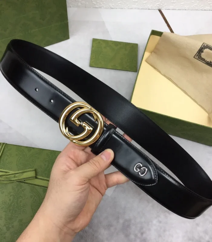 GC BELT GOLD BUCKLE BACK LEATHER 4.0CM