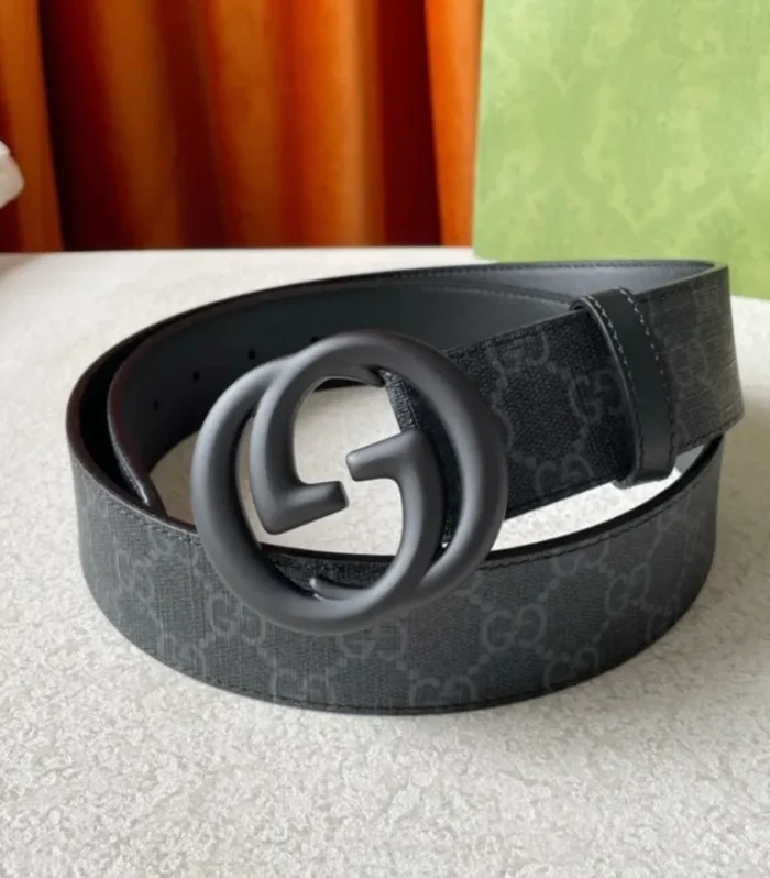 DOUBLE G BLACK BUCKLE 40MM BLUE CANVAS
