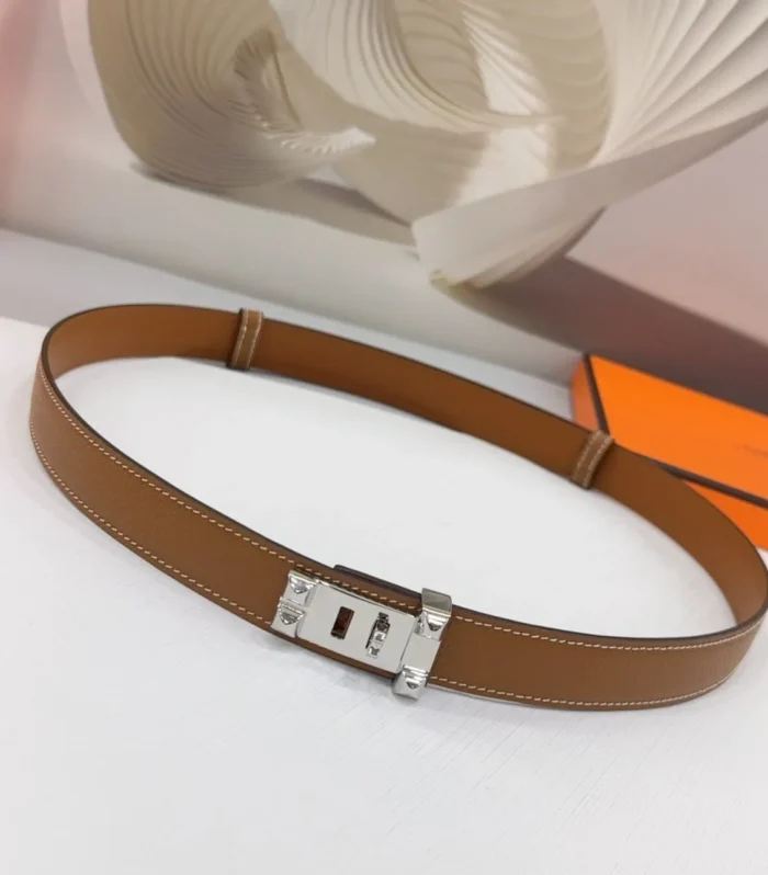 Collier De Chien Belt 30mm Gold Epsom Silver Buckle