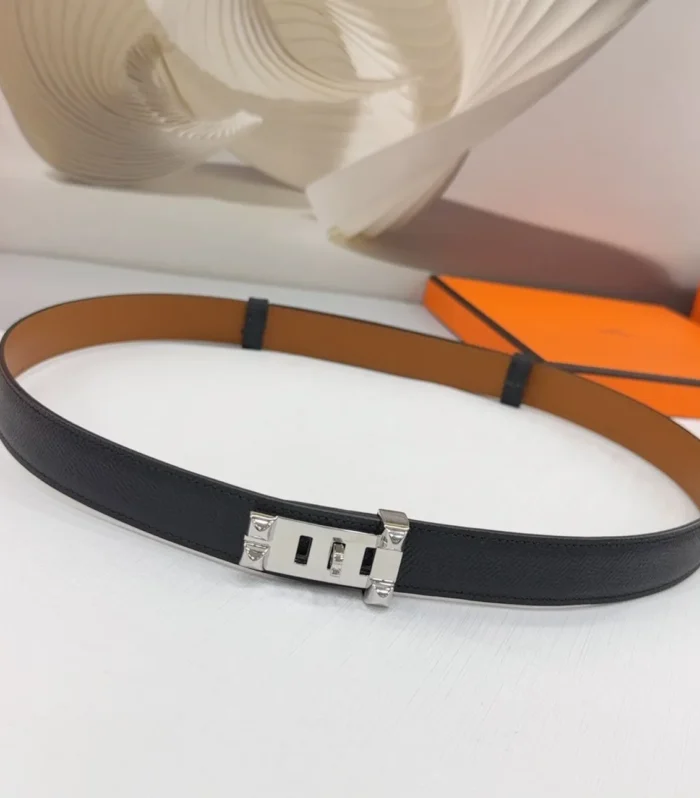 Collier De Chien Belt 30mm Black Epsom Silver Buckle