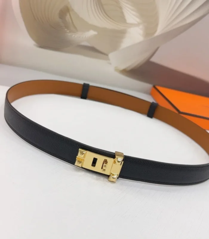 Collier De Chien Belt 30mm Black Epsom Gold Buckle
