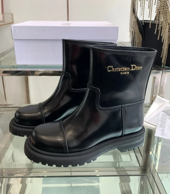 CD Ankle Boot Glossy Black Calfskin
