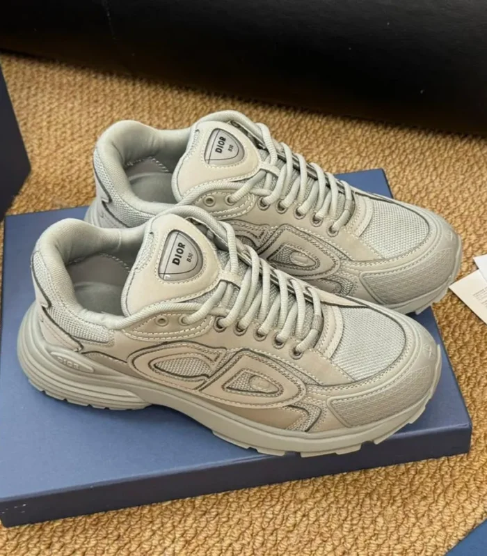 CD And Stone Island B30 Sneaker Light Beige Cowhide And Polyester Mesh Fabric