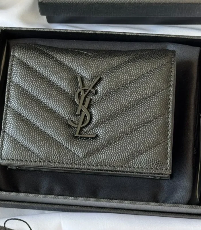 YSL Wallet Black Cowhide 240570