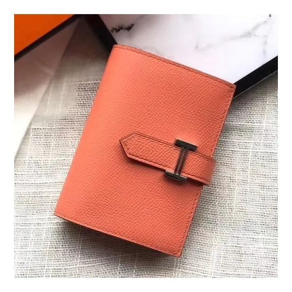 HM Bearn 10cm Mini Wallet In Crevette Epsom Leather