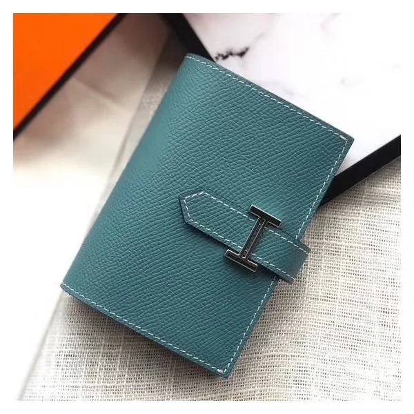 HM Bearn 10cm Mini Wallet In Blue Jean Epsom Leather