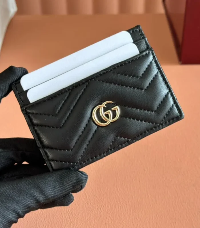 Gucci Marmont Card Wallet Black Calfskin 254958
