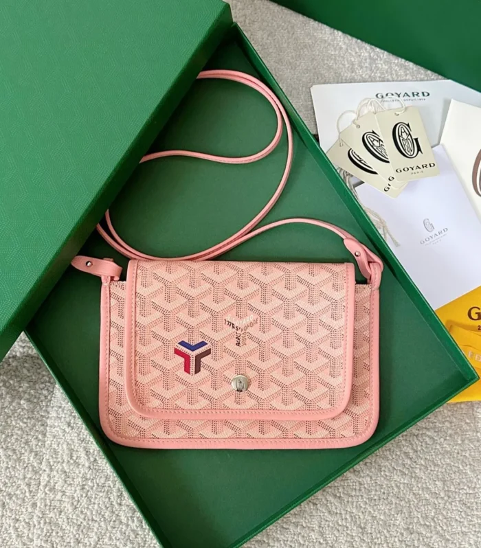 PLUMET POCKET WALLET 20 IN PINK GOYARDINE CANVAS AND LAMBSKIN TRIM