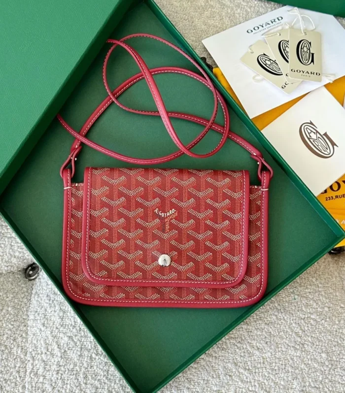 PLUMET POCKET WALLET 20 IN CLASSIC RED GOYARDINE CANVAS AND LAMBSKIN TRIM