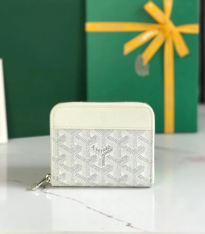MATIGNON MINI WALLET 11 IN WHITE GOYARDINE CANVAS AND CALFSKIN