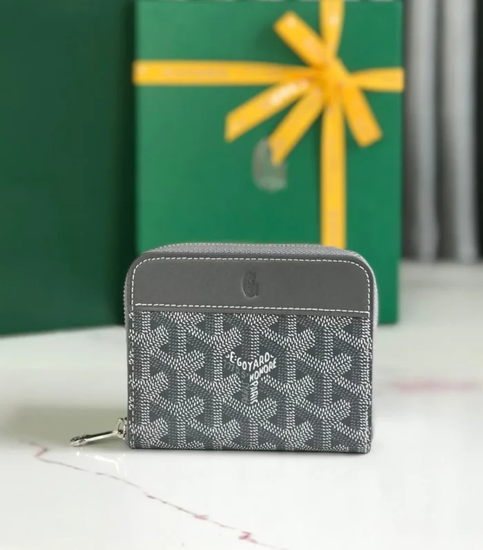 MATIGNON MINI WALLET 11 IN GRAY GOYARDINE CANVAS AND CALFSKIN
