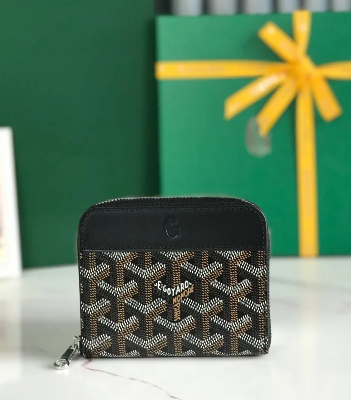 MATIGNON MINI WALLET 11 IN BLACK GOYARDINE CANVAS AND CALFSKIN