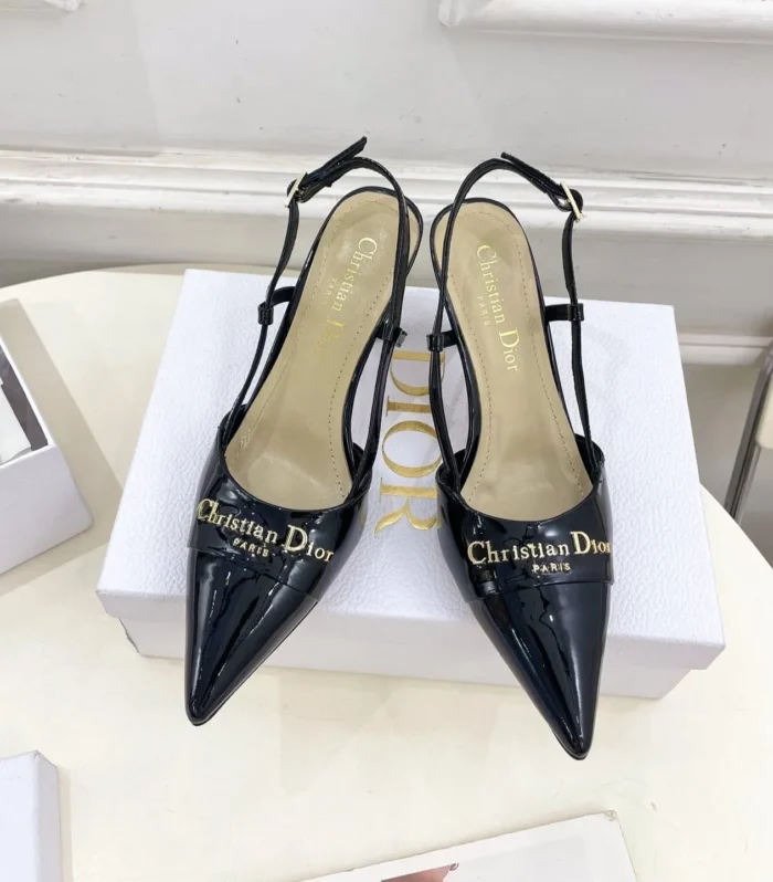 CD 25 Slingback Heel Black Patent Leather 307428