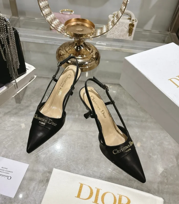 CD 25 Slingback Heel Black Leather 306927