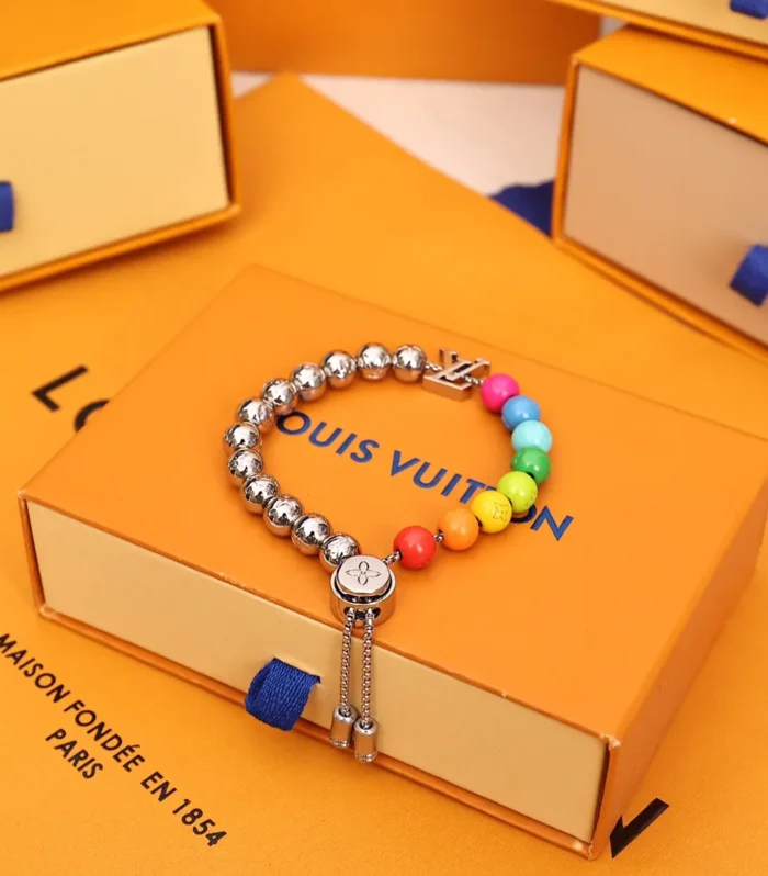 Rainbow Beaded Bracelet Steel