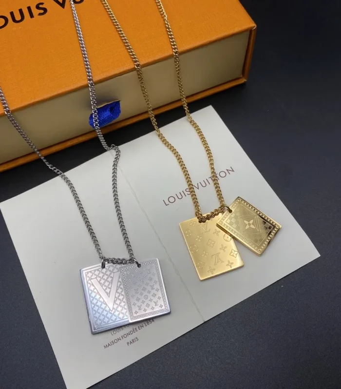Playing Card Necklace Gold