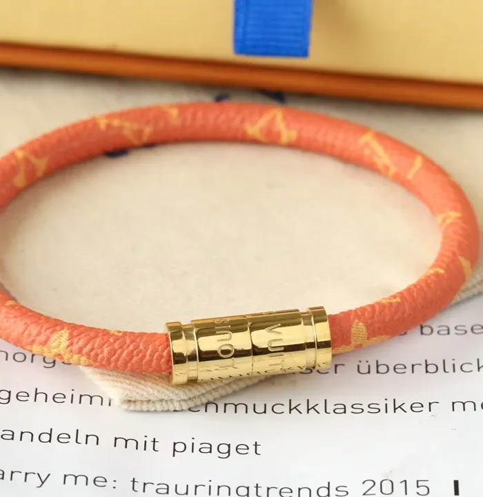 Orange Leather Bracelet