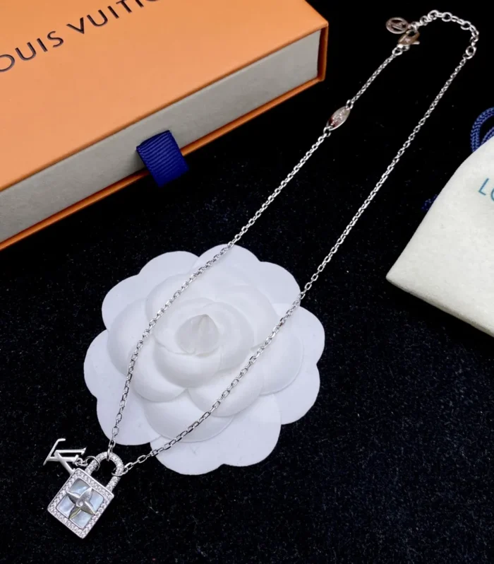 Mother-of-Pearl Padlock Necklace