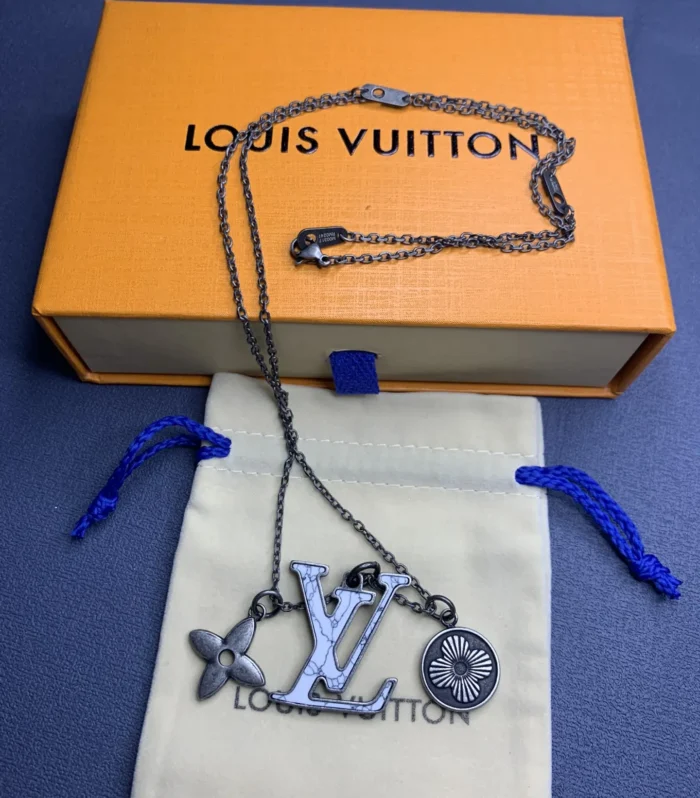 Monogram Turquoise Pendant Necklace