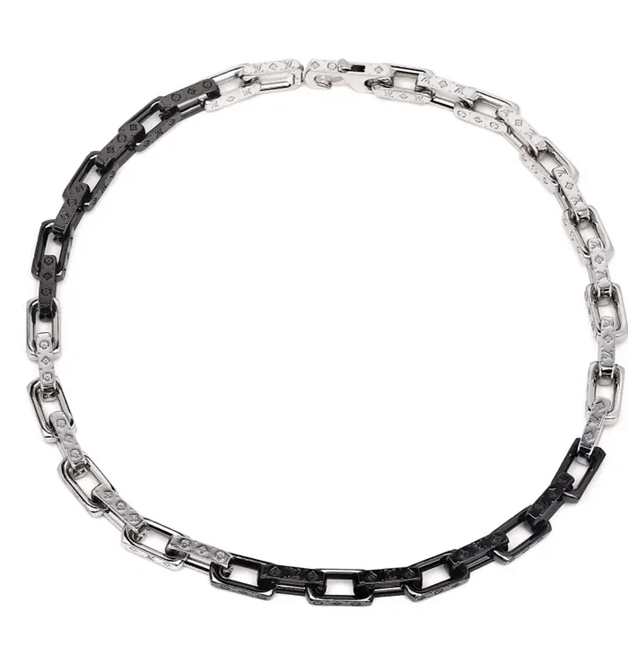 Monogram Tempered Necklace BlackWhite