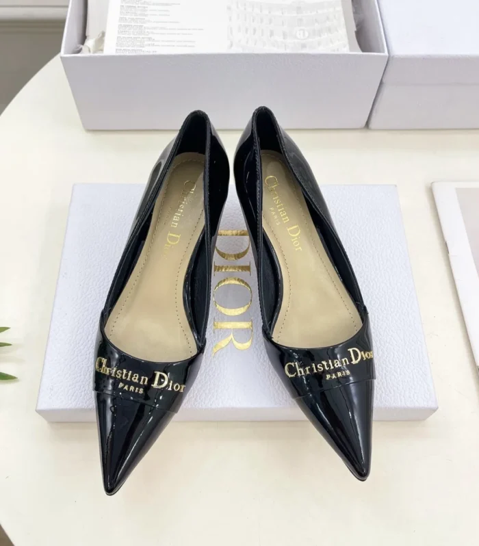 CD 25 Pump High Heels Black Patent Leather 307417