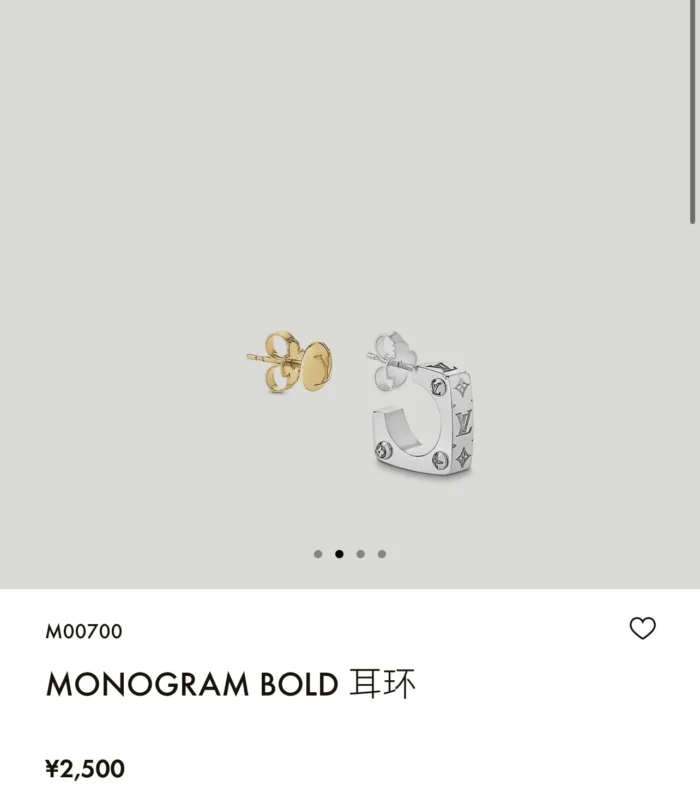 Monogram Bold Asymmetrical Earrings