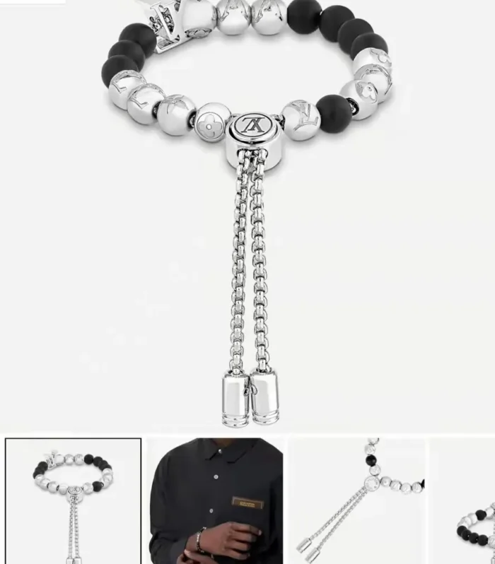 Monogram Beads Bracelet Black