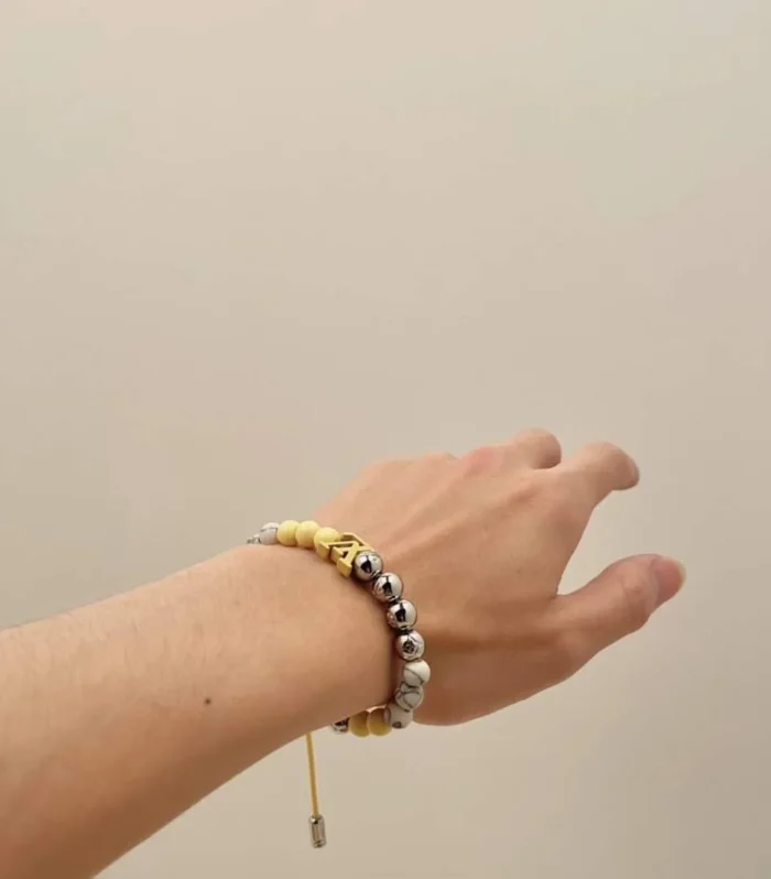 Monogram Beaded Bracelet Yellow
