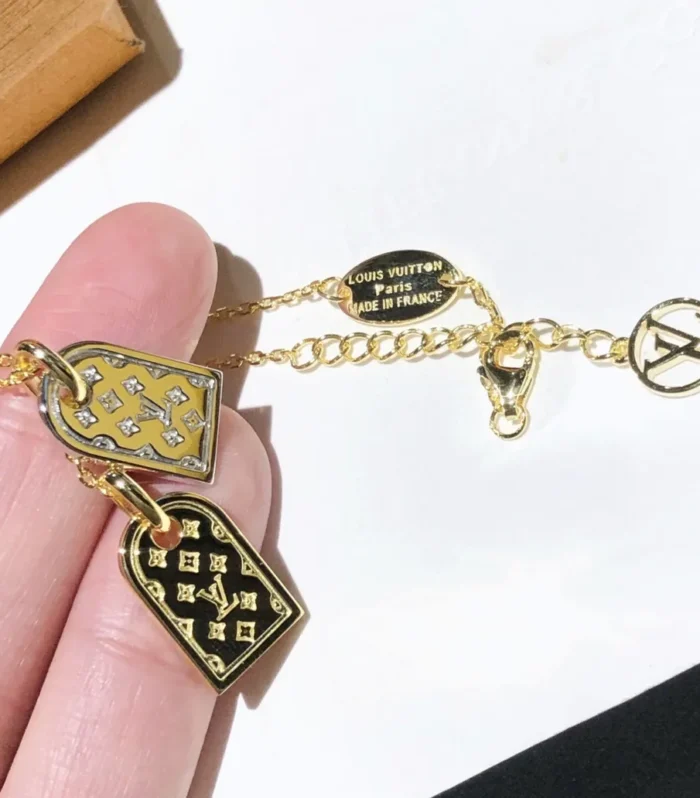 LV Two-Tone Tag Necklace