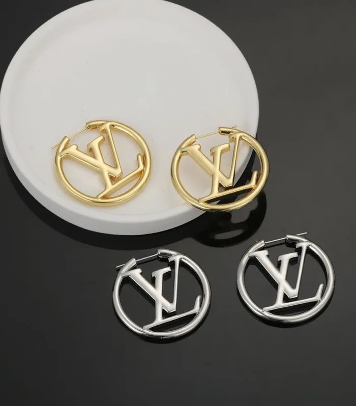 LV Twig Letter Earrings