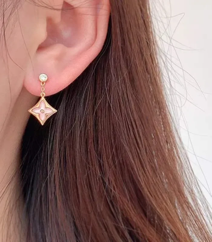 Color Blossom Earrings Rose Gold