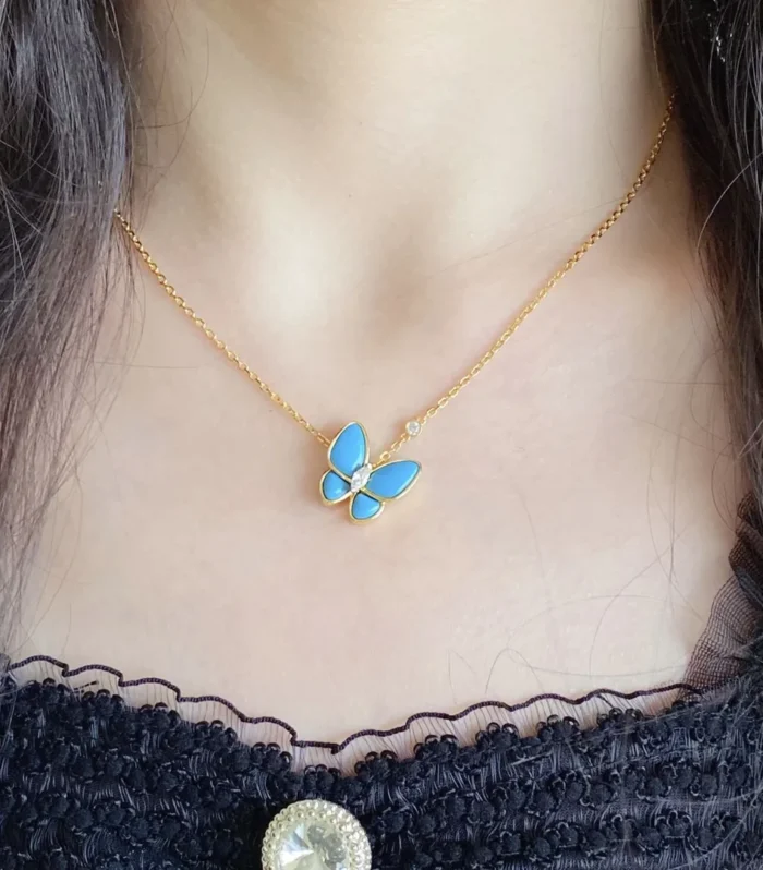 VCA Turquoise Butterfly Necklace